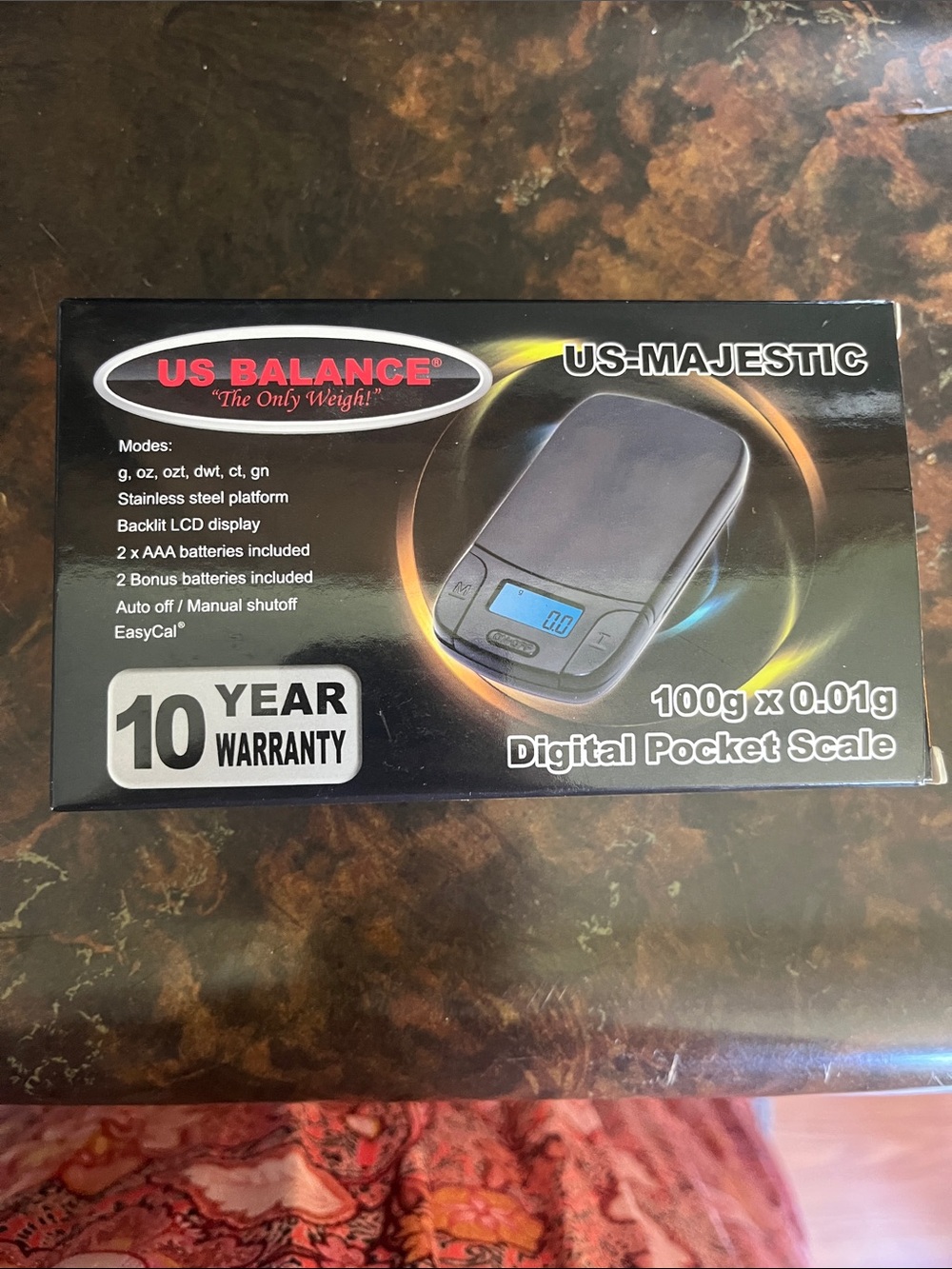 US BALANCE US-Majestic Digital Pocket Scale - Black with Blue Display